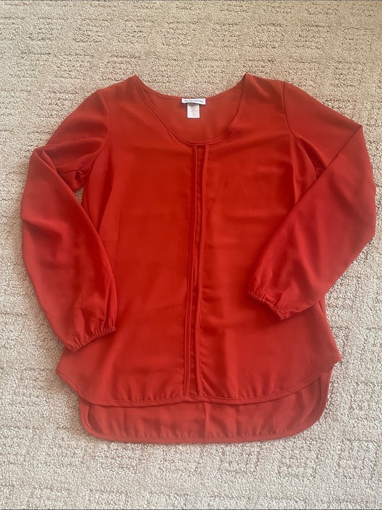 Kokoon Tops - Women's Rust Red V-Neck Long-Sleeve Blouse